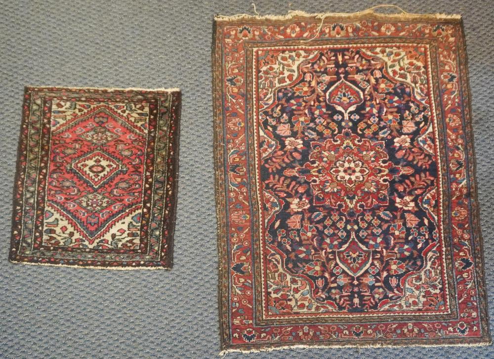 TWO AFGHAN RUGS LARGER 4 FT 11 2e60d0