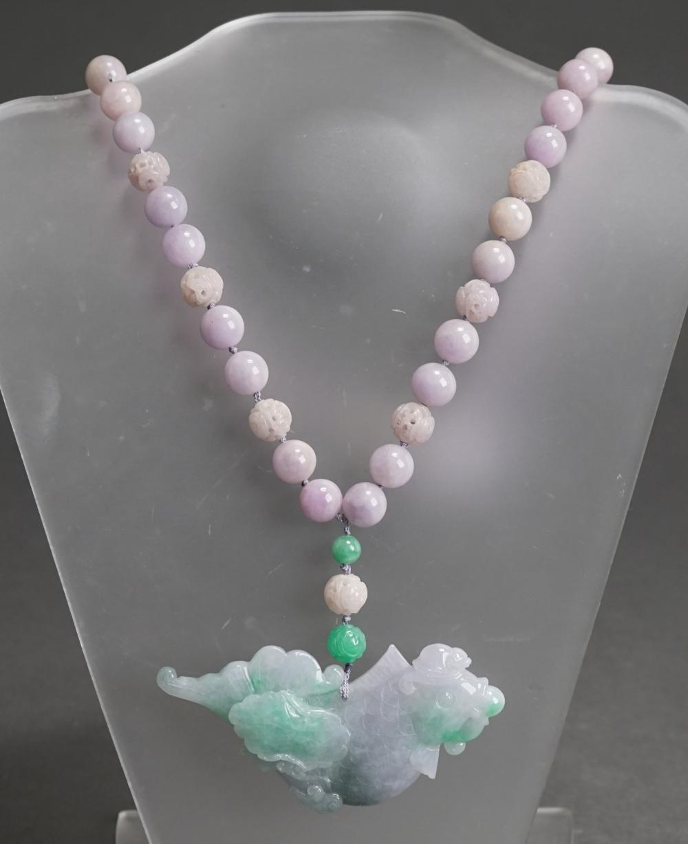LAVENDER JADE BEAD NECKLACE WITH 2e6164