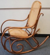 THONET BENTWOOD AND CANED SEAT AND BACK
