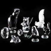 GROUP OF STEUBEN, LALIQUE AND BACCARAT