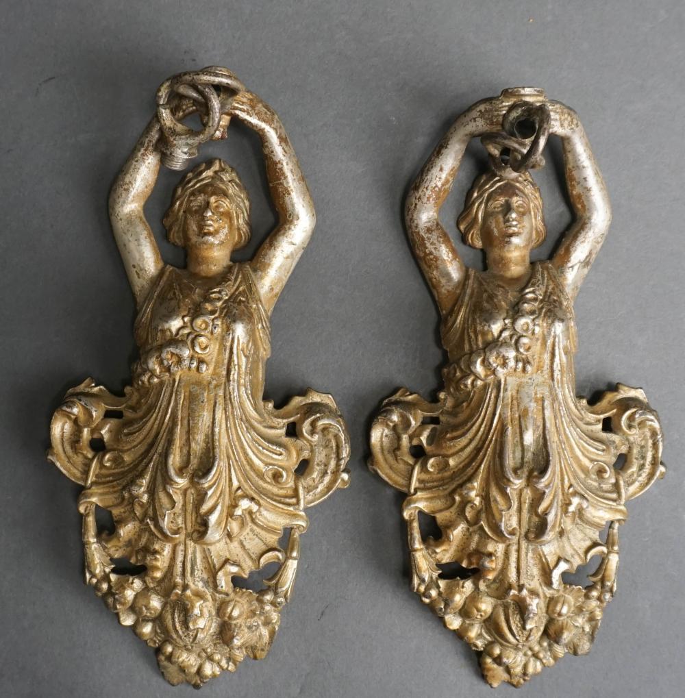 PAIR NEOCLASSICAL CAST SILVERED 2e464f