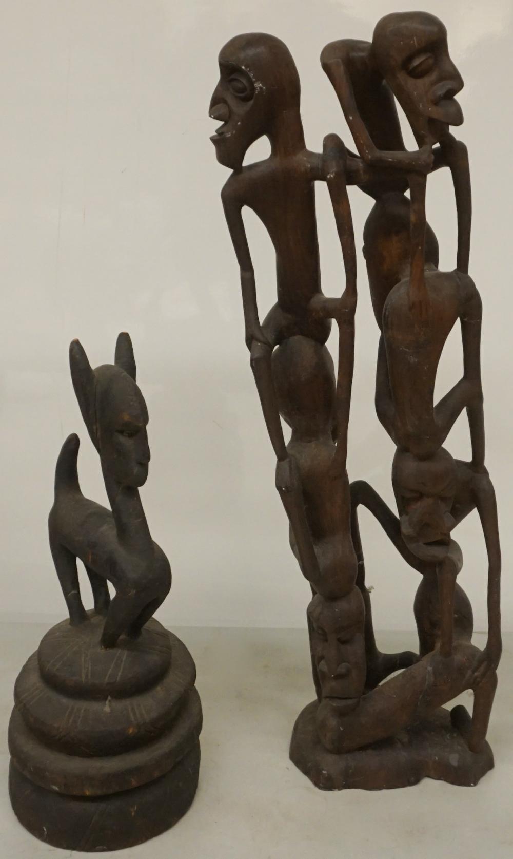 AFRICAN CARVED WOOD FIGURAL GROUP 2e467d