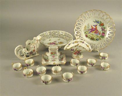 Assorted Dresden style Continental porcelain