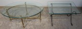 LA BARGE STYLE GLASS TOP COFFEE TABLE