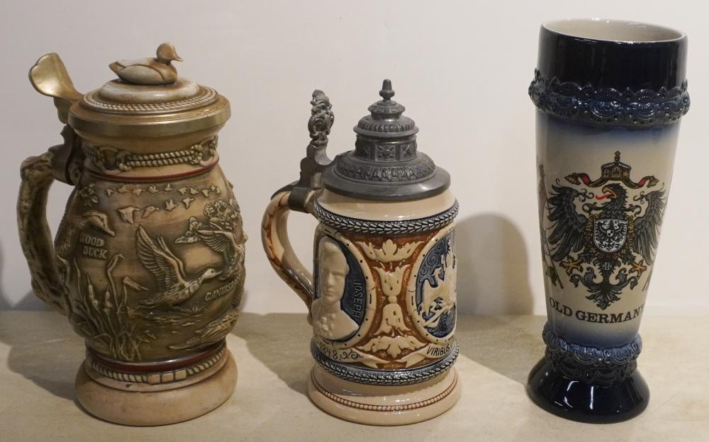TWO CONTINENTAL CERAMIC BEER STEINS 2e7535