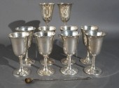 SET OF 10 WALLACE STERLING SILVER GOBLETS,