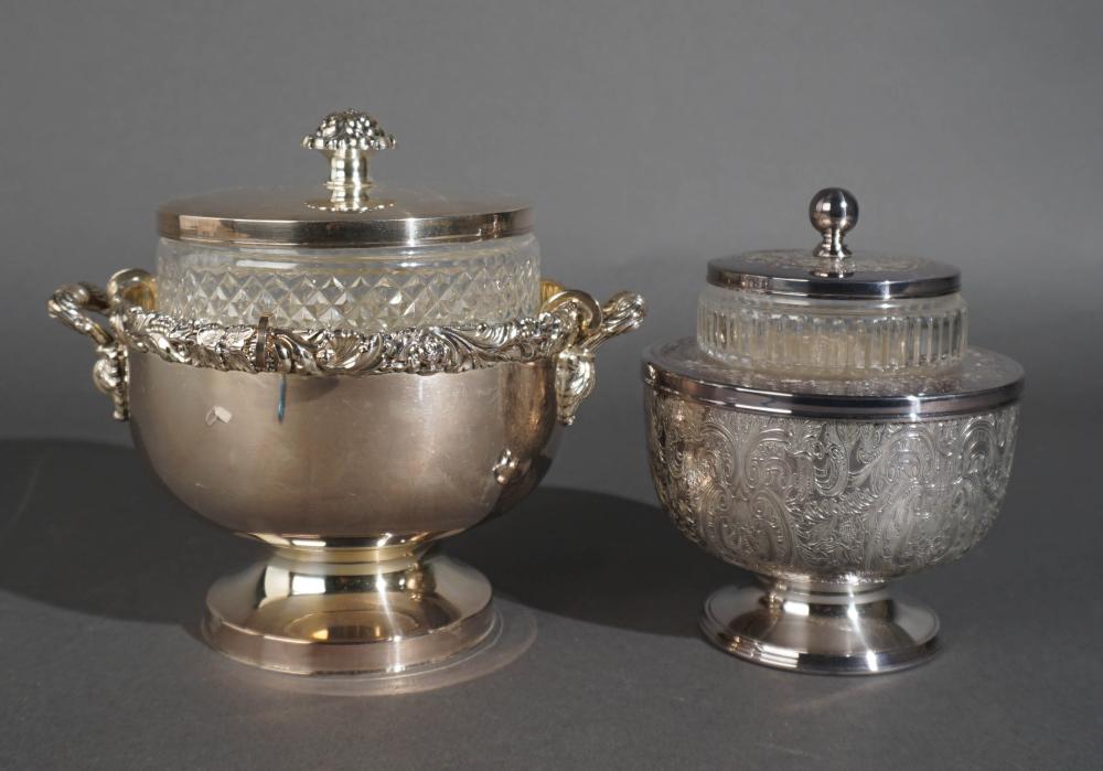 TWO ENGLISH SILVERPLATE AND GLASS 2e7664