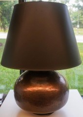 HAND HAMMERED COPPER VASE MOUNTED AS