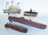Four toy boats    20th century    Including