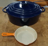 FRENCH CAST IRON ENAMEL DUTCH OVEN AND
