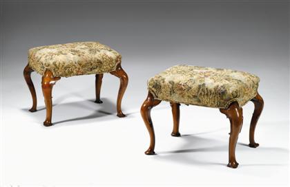 Pair of George II mahogany stools