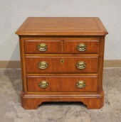 DREXEL INLAID FRUITWOOD BEDSIDE TABLE,