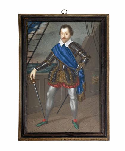 Portrait miniature    sir francis drake,