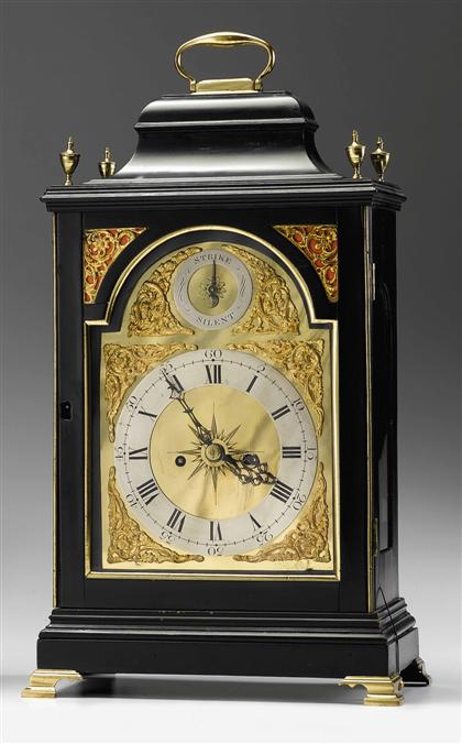 George III ebonized bracket clock
