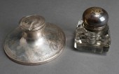 GEORGE V SILVER WEIGHTED INKWELL, ADIE