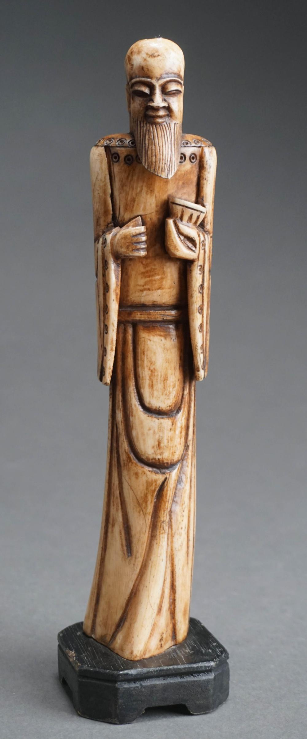 CHINESE CARVED BONE STANDING FIGURE 2e6c9d