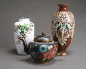 CHINESE CLOISONNE TEAPOT AND TWO 2e6cdb