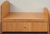 BAMBOO WOOD BOOKCASE AND STORAGE DRAWER/DESK