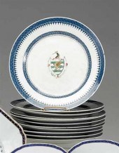 Eleven Chinese export porcelain armorial
