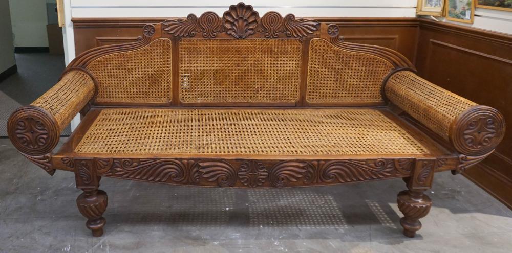ANGLO INDIAN CARVED MAHOGANY CANE 2e70ce
