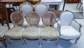 SIX CHAIRS & A SET OF NESTING TABLES