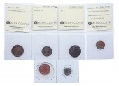 SIX EUROPEAN COPPER COINS 17TH - 19TH