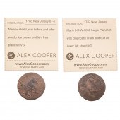 TWO NEW JERSEY COPPERS 1787 6-D AND