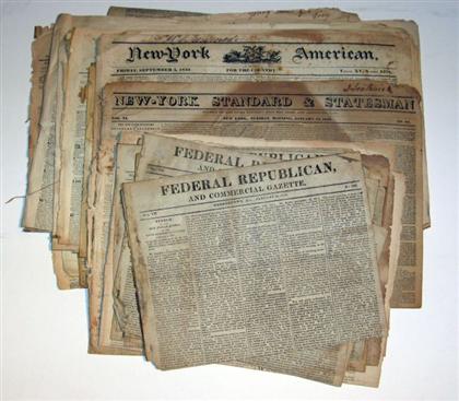 Lot.   American 18th-Century Newspapers: