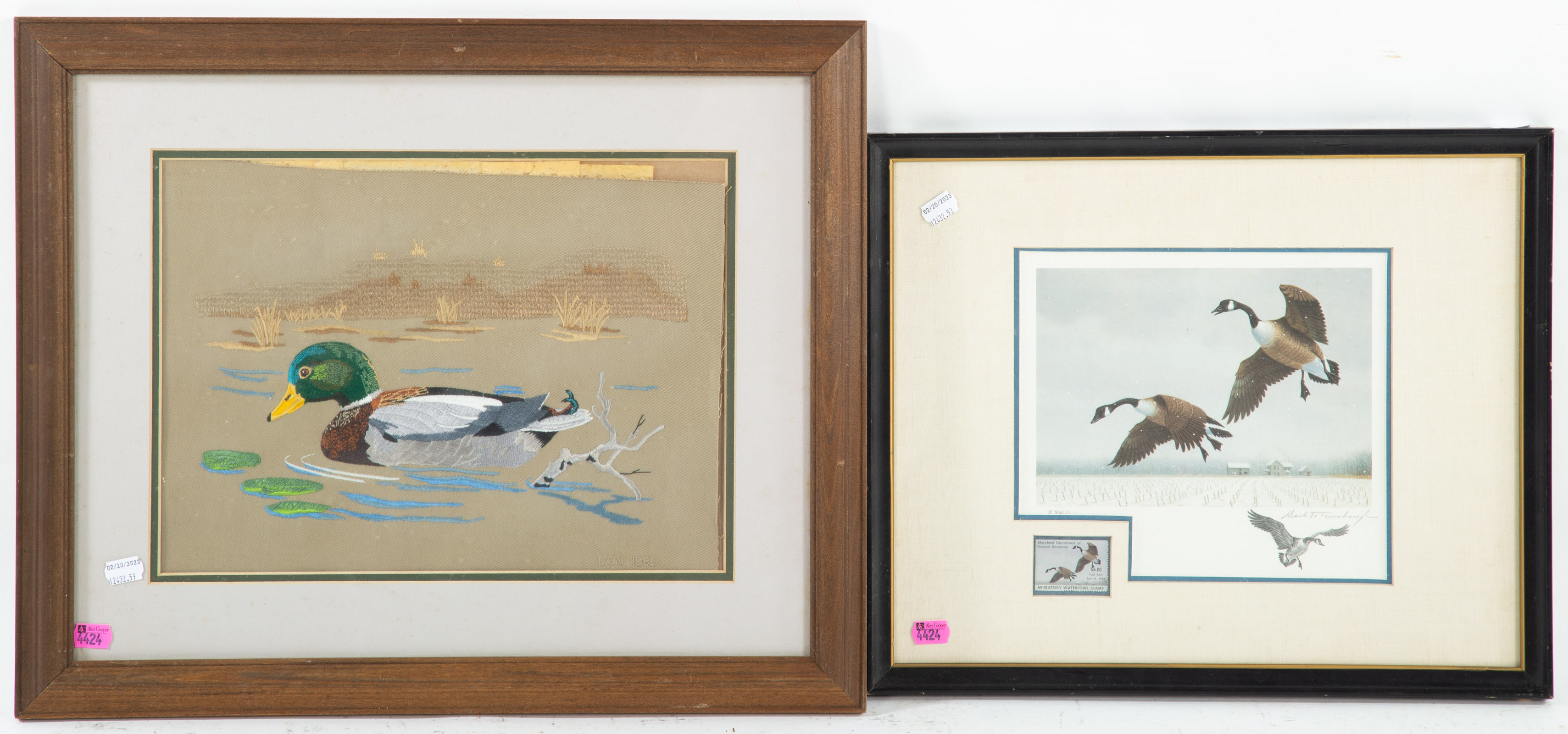 TWO FRAMED MARYLAND DUCK THEMED 2ead19