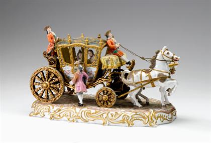 Large Dresden porcelain carriage 4a776