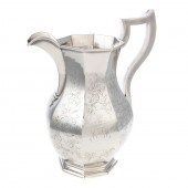BOSTON COIN SILVER WATER PITCHER BY