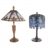 SALEM BROS. TABLE LAMP & TIFFANY STYLE