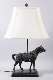 CHINESE STYLE BRONZE HORSE LAMP HEIGHT