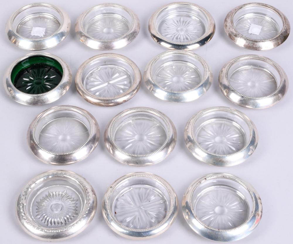 14 SILVER WRAPPED GLASS COASTERS14 2ec299