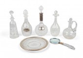 GROUP OF CUT GLASS DECANTERS AND 2ec538