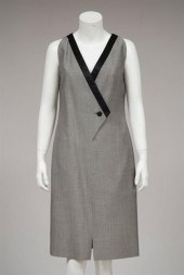 Galanos gray sleeveless shift dress