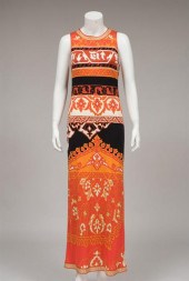 Leonard gold Inca print column dress