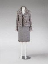 Three-piece Chanel pastel tweed skirt