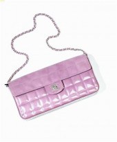 Mauve Chanel patent leather purse 4adc3