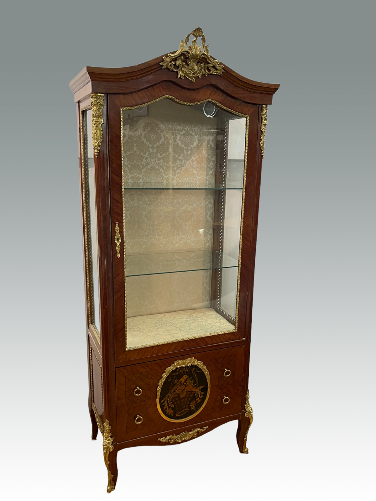 METAL MOUNTED FRENCH CURIO CABINET  2eca80
