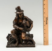 BRONZE BAGPIPE PLAYER BY FEUCHERE: Most