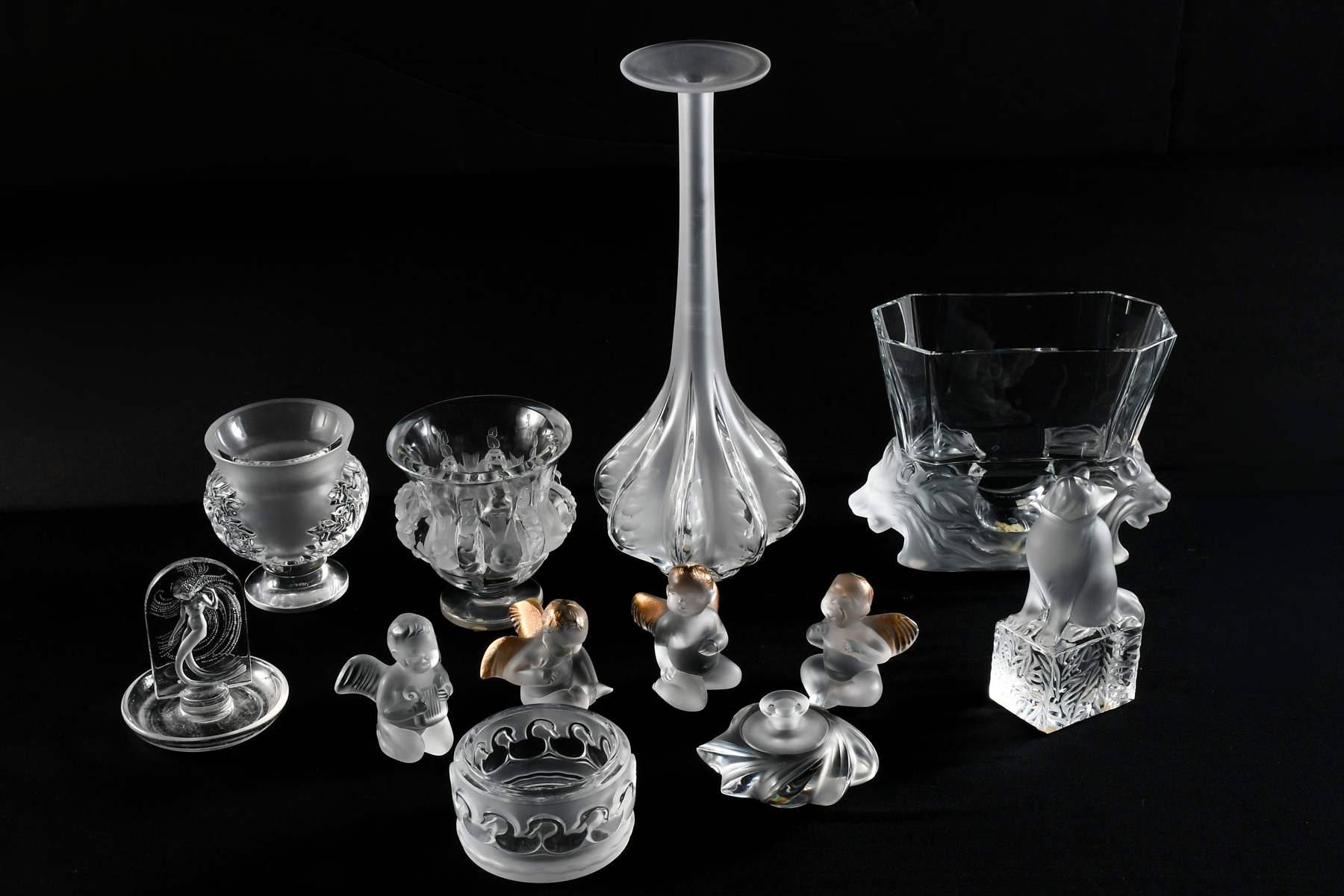 12 PC FRENCH LALIQUE CRYSTAL COLLECTION  2ecca4