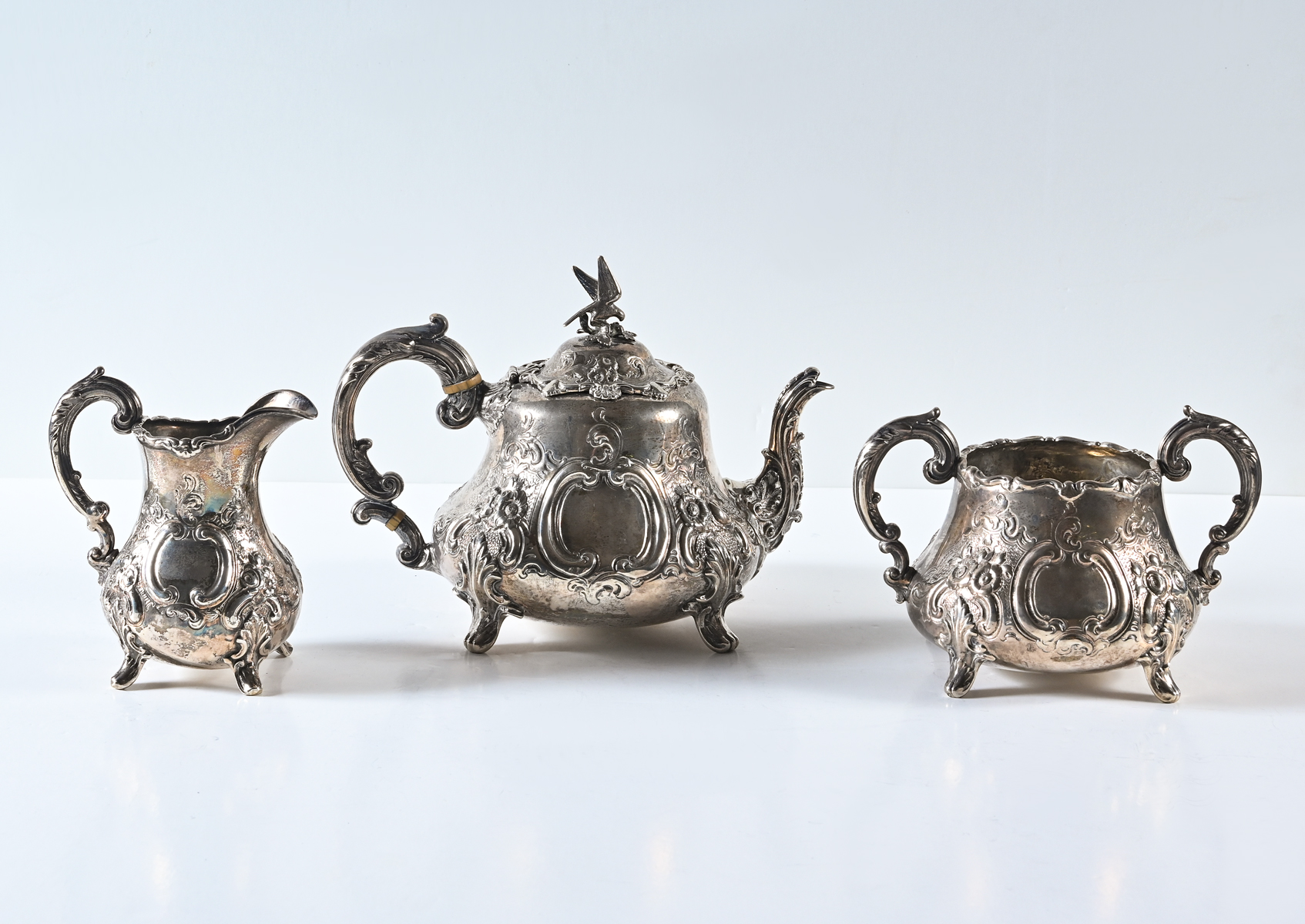 3 PC HIGHLY ORNATE ENGLISH STERLING 2eccce