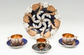 MEISSEN CHARGER AND 3 HIGHLY ORNATE