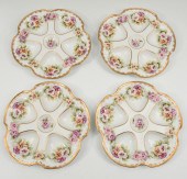 4 FRENCH LIMOGES OYSTER PLATES  2ed13e