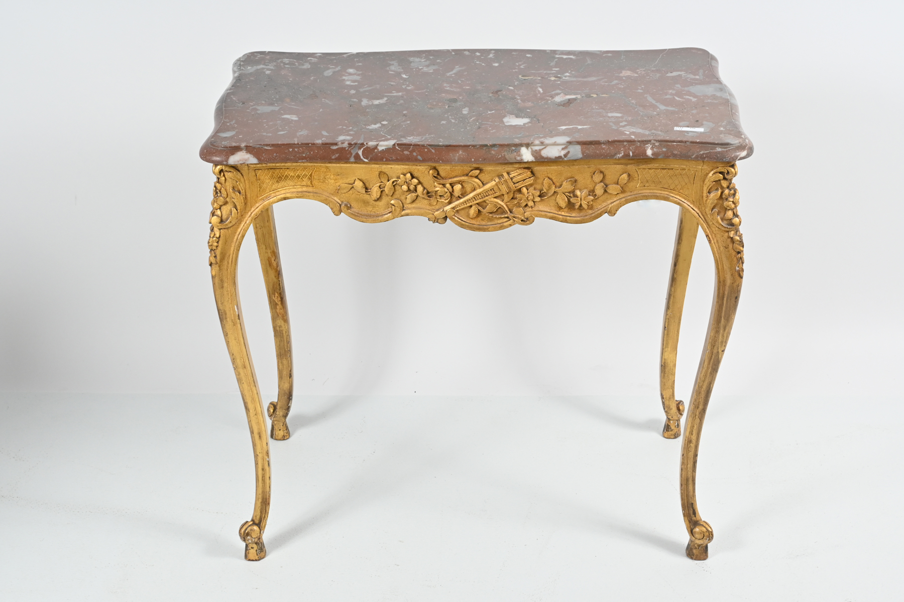 FRENCH GOLD GILT MARBLE TOP SIDE 2ed207