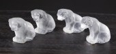 FOUR LALIQUE FROSTED GLASS BENGALOU  2ed594