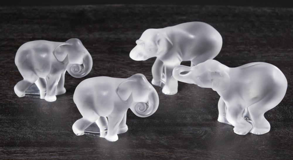 FOUR LALIQUE FROSTED GLASS BABY 2ed5fe