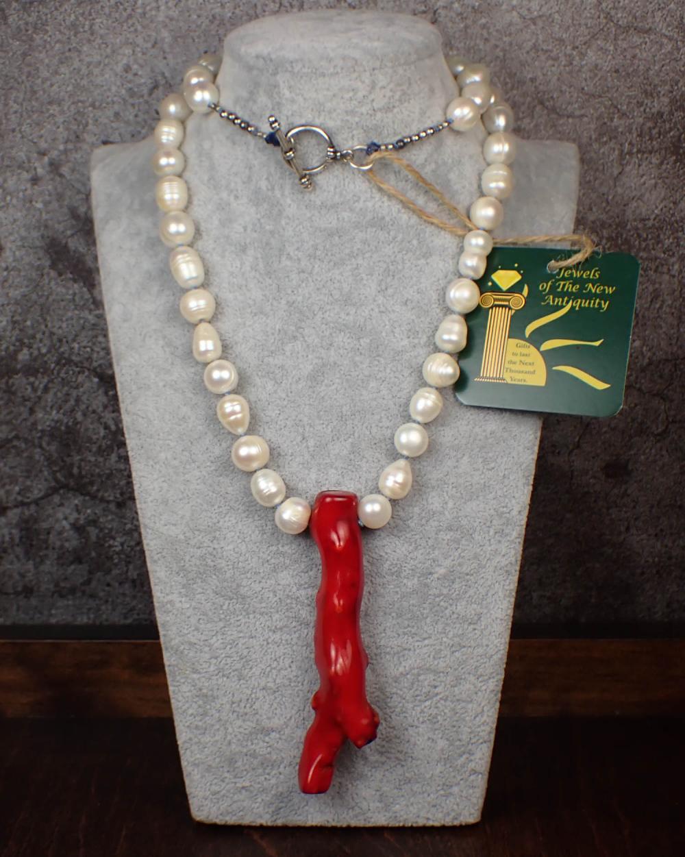 LARGE RED CORAL AND WHITE PEARL 2ed719