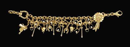 Equestrian yellow gold charm bracelet 4abd0